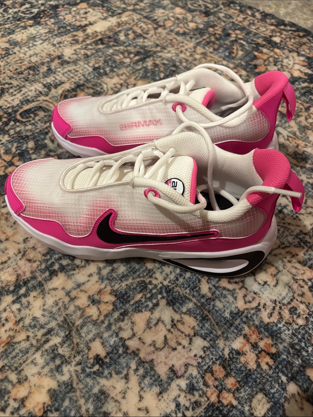 Nike Women’s White & Pink Low-Top Sneakers with Black Swoosh